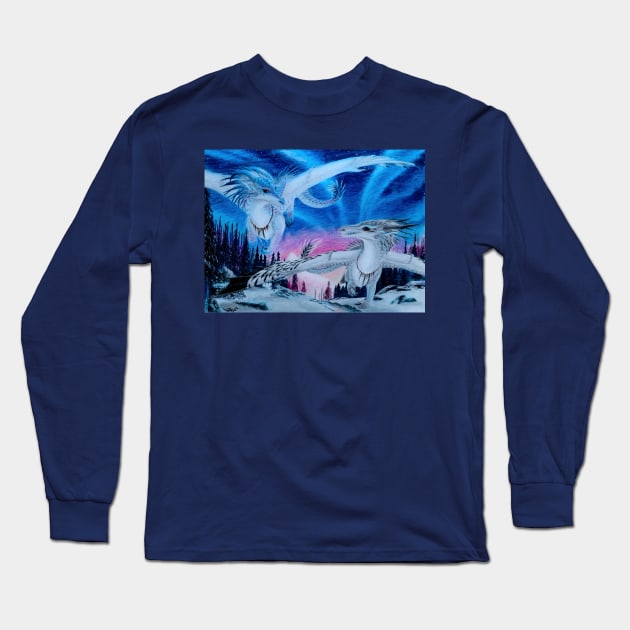 Snowfox and Snowowl Long Sleeve T-Shirt by Lycoris ArtSpark